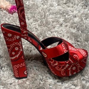 Red bandanna heels